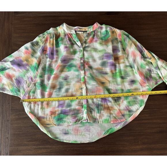 Anthropologie Pilcro Top Blouse Women’s XS Watercolor The Sidney Batwing - Picture 5 of 11
